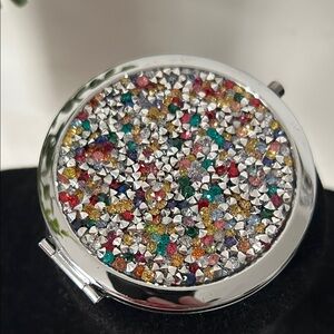 Multicolor Rhinestone Compact Mirror NIP